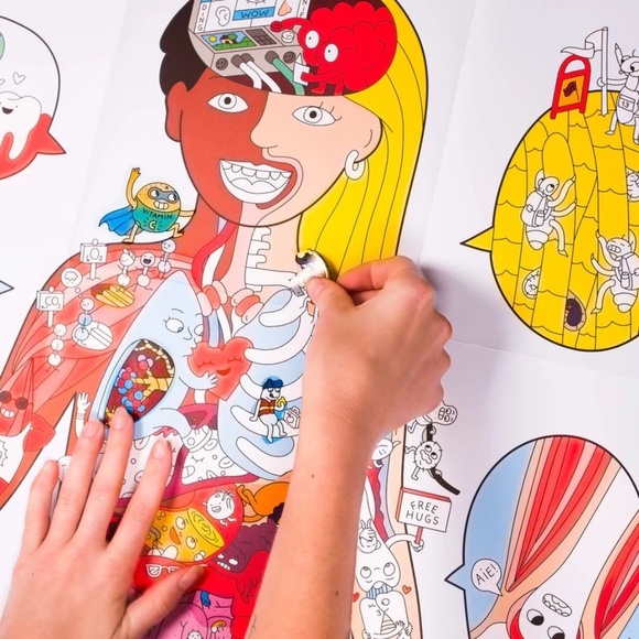 Made in France My Body Giant Sticker Poster for fun and learning - Picture 9 of 10